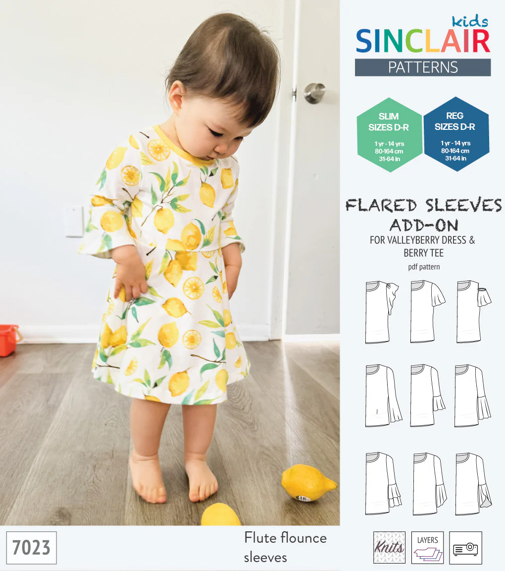 ADD-ON Flared Sleeves add-on pack for Valleyberry dress and Berry tee other compatible patterns for children (PDF) - Image 14
