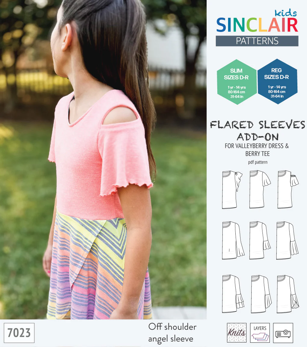 ADD-ON Flared Sleeves add-on pack for Valleyberry dress and Berry tee other compatible patterns for children (PDF) - Image 2