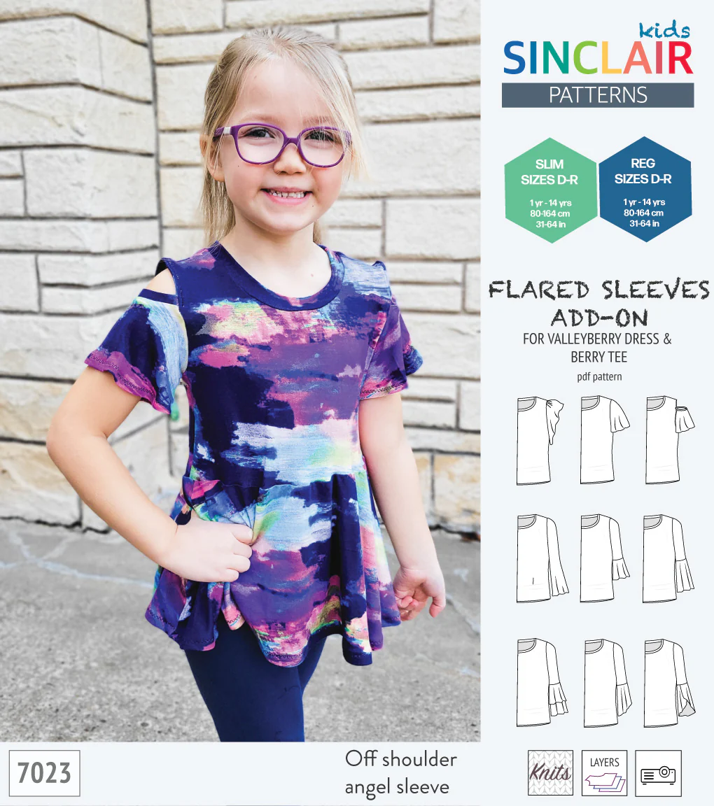 ADD-ON Flared Sleeves add-on pack for Valleyberry dress and Berry tee other compatible patterns for children (PDF) - Image 5