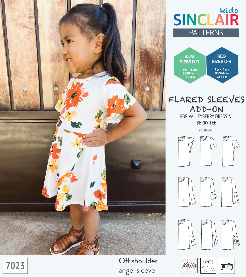 ADD-ON Flared Sleeves add-on pack for Valleyberry dress and Berry tee other compatible patterns for children (PDF) - Image 8