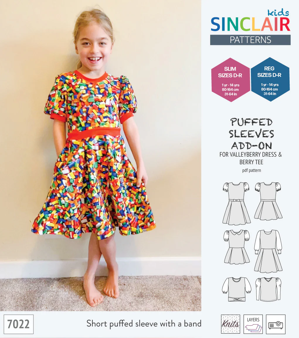 ADD-ON Puffed Sleeves add-on pack for Valleyberry dress and Berry tee other compatible patterns for children (PDF) - Image 10