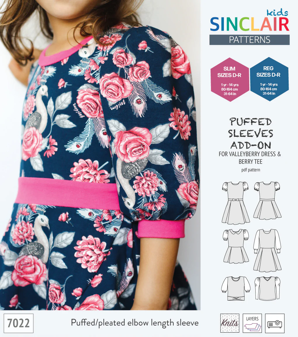 ADD-ON Puffed Sleeves add-on pack for Valleyberry dress and Berry tee other compatible patterns for children (PDF) - Image 11