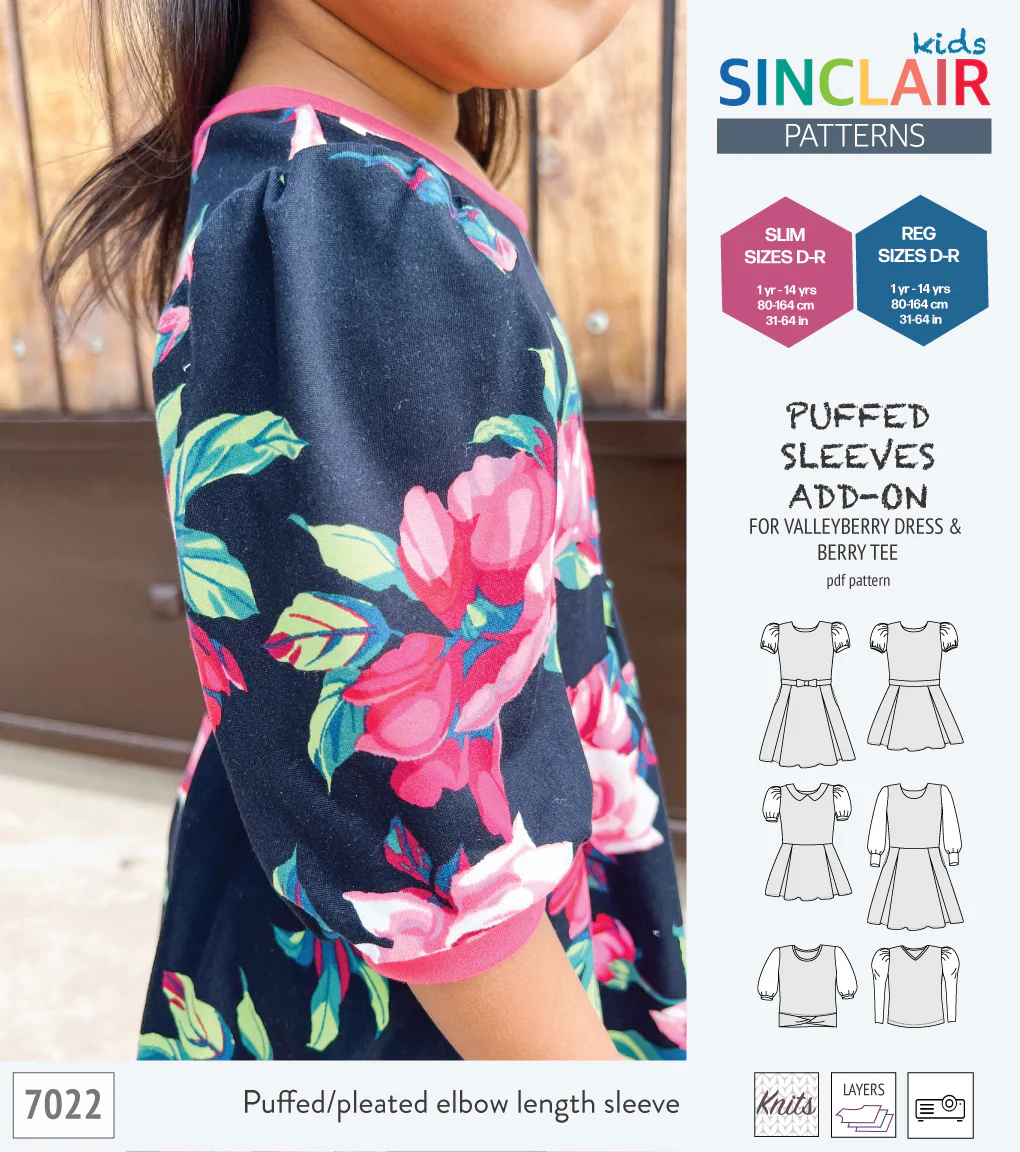 ADD-ON Puffed Sleeves add-on pack for Valleyberry dress and Berry tee other compatible patterns for children (PDF) - Image 13