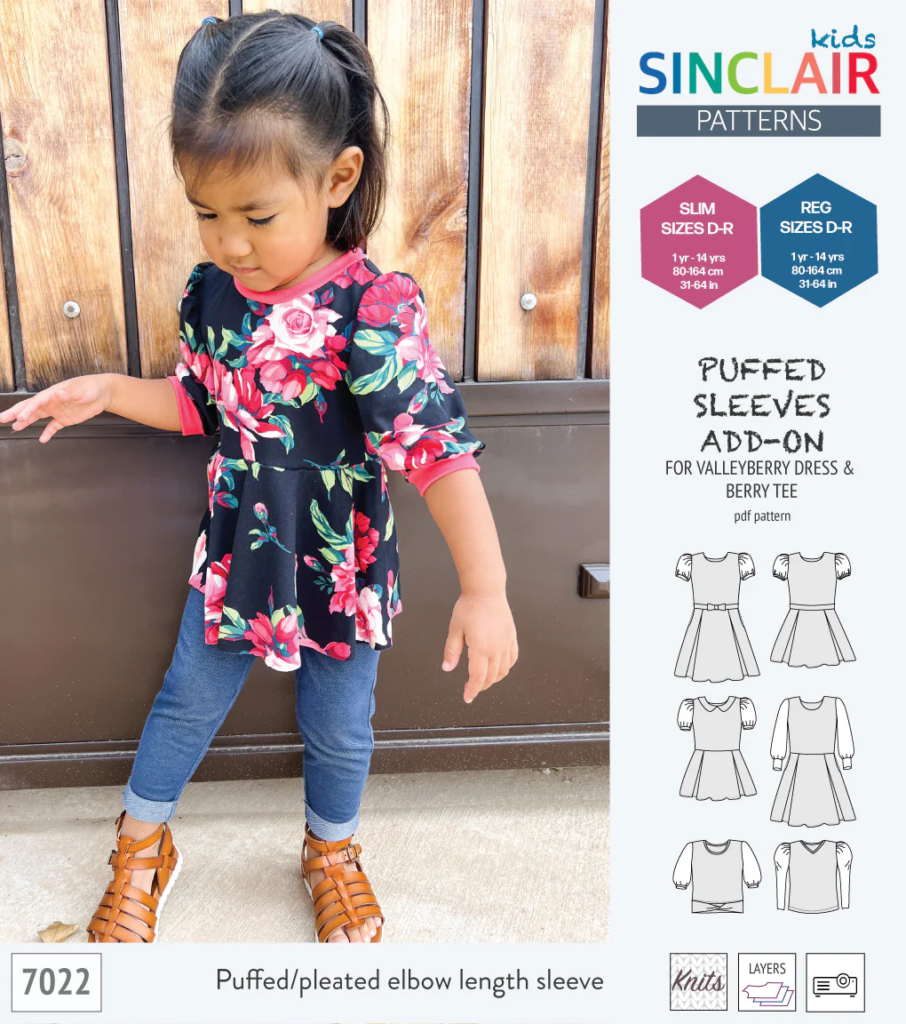 ADD-ON Puffed Sleeves add-on pack for Valleyberry dress and Berry tee other compatible patterns for children (PDF) - Image 14