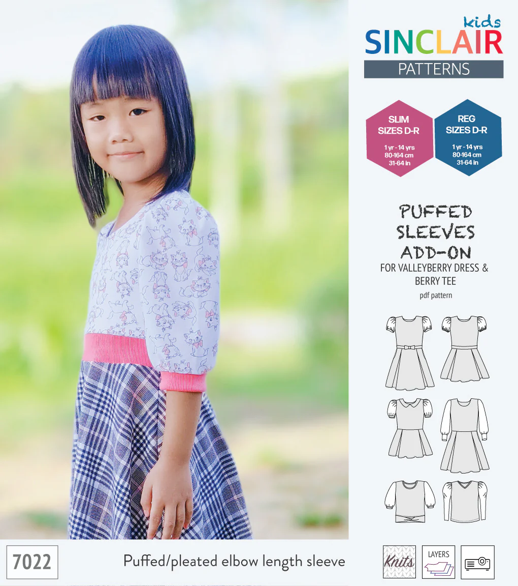 ADD-ON Puffed Sleeves add-on pack for Valleyberry dress and Berry tee other compatible patterns for children (PDF) - Image 15