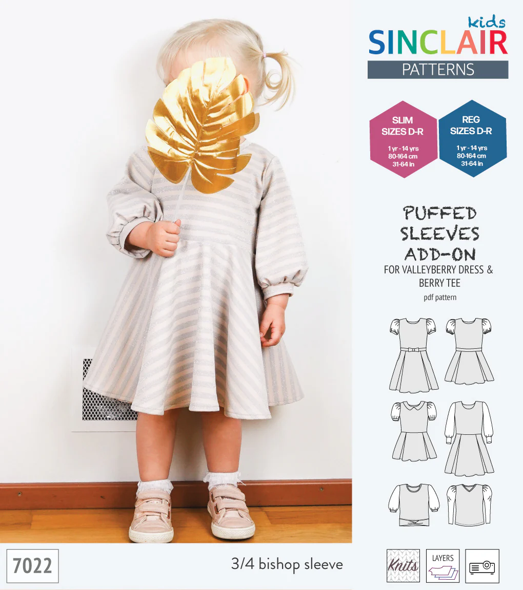 ADD-ON Puffed Sleeves add-on pack for Valleyberry dress and Berry tee other compatible patterns for children (PDF) - Image 16