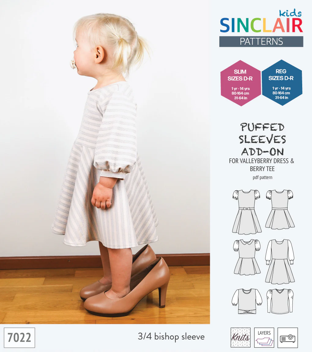 ADD-ON Puffed Sleeves add-on pack for Valleyberry dress and Berry tee other compatible patterns for children (PDF) - Image 17