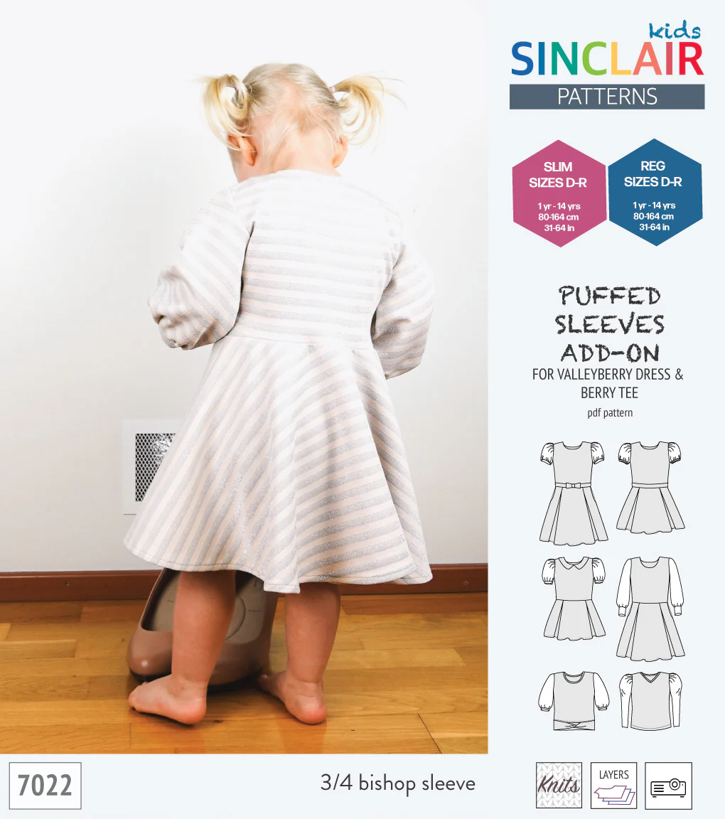 ADD-ON Puffed Sleeves add-on pack for Valleyberry dress and Berry tee other compatible patterns for children (PDF) - Image 18