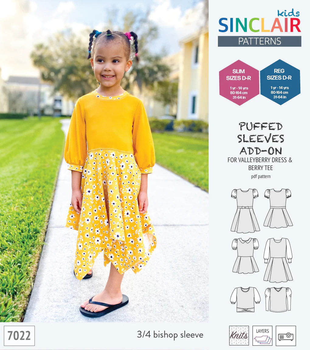 ADD-ON Puffed Sleeves add-on pack for Valleyberry dress and Berry tee other compatible patterns for children (PDF) - Image 19