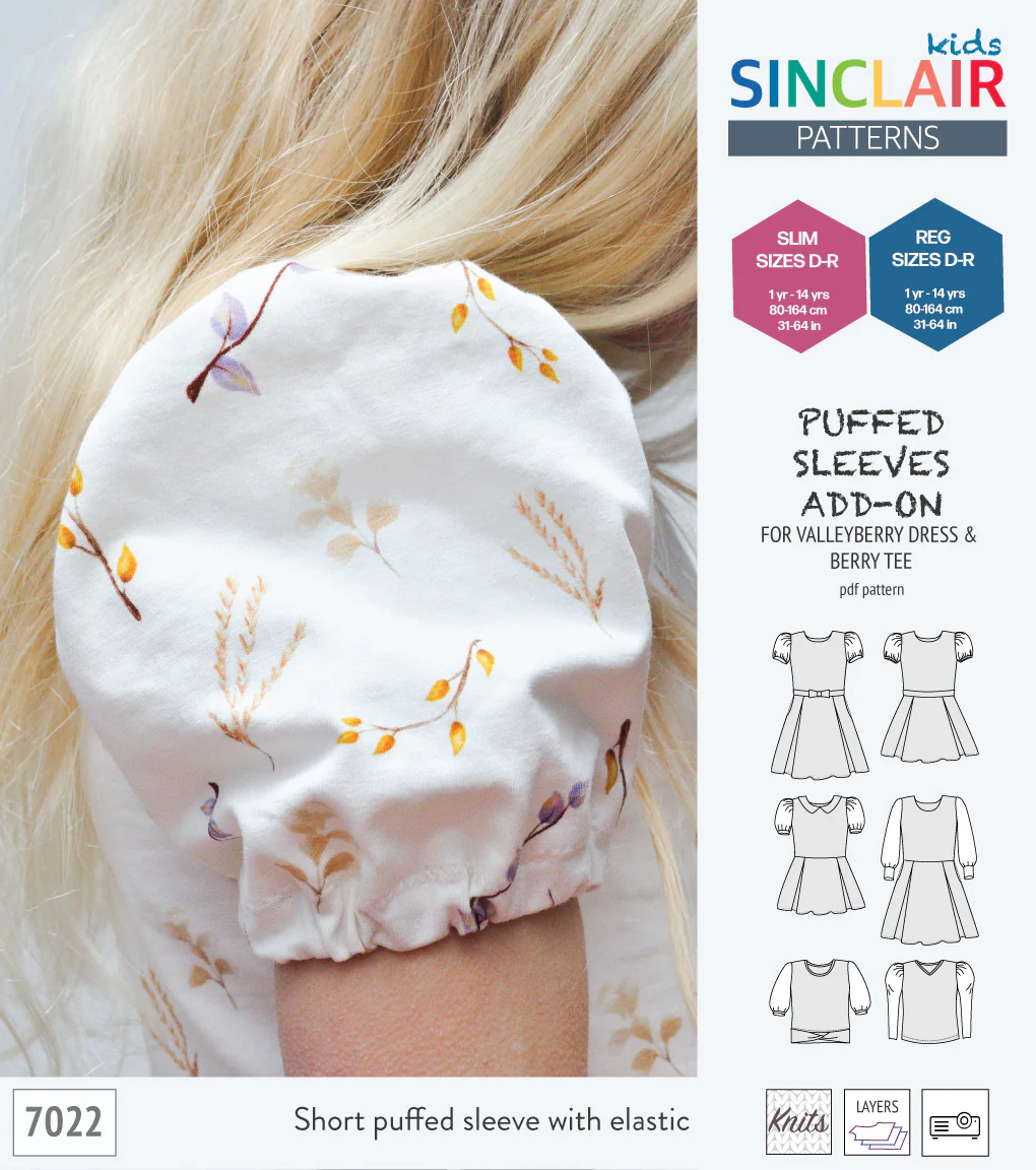 ADD-ON Puffed Sleeves add-on pack for Valleyberry dress and Berry tee other compatible patterns for children (PDF) - Image 2