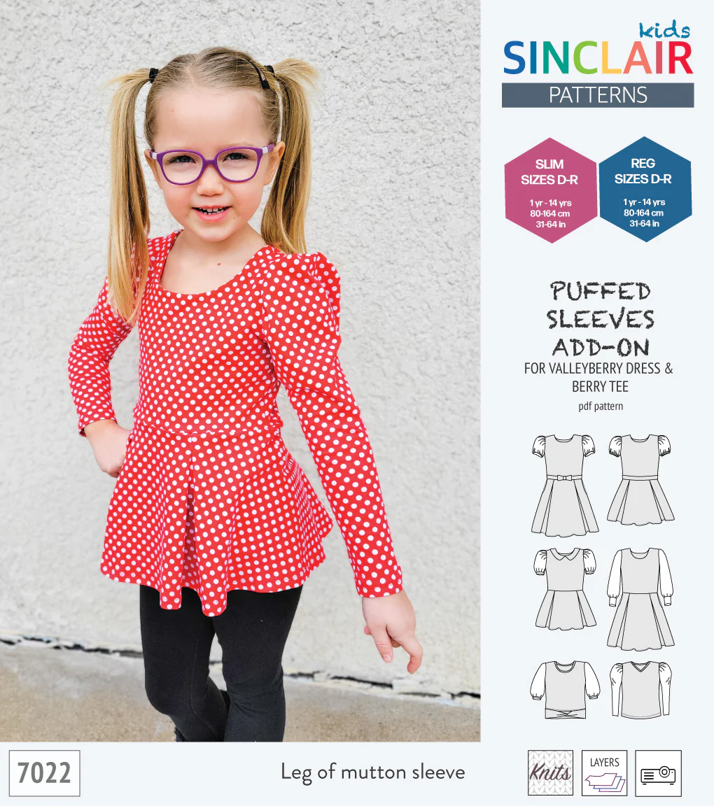 ADD-ON Puffed Sleeves add-on pack for Valleyberry dress and Berry tee other compatible patterns for children (PDF) - Image 21