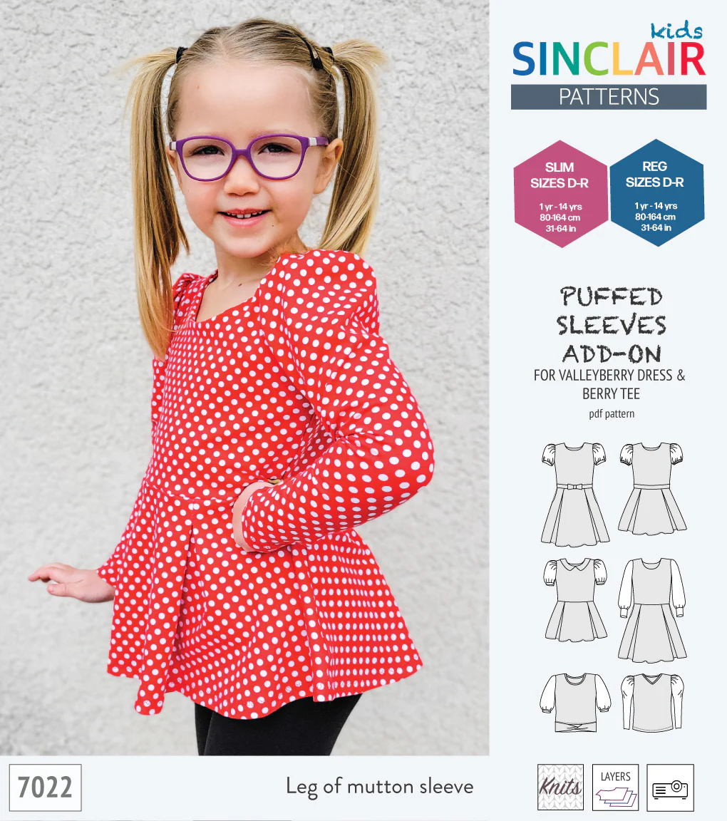 ADD-ON Puffed Sleeves add-on pack for Valleyberry dress and Berry tee other compatible patterns for children (PDF) - Image 22
