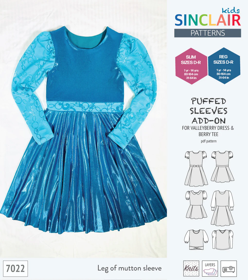 ADD-ON Puffed Sleeves add-on pack for Valleyberry dress and Berry tee other compatible patterns for children (PDF) - Image 24