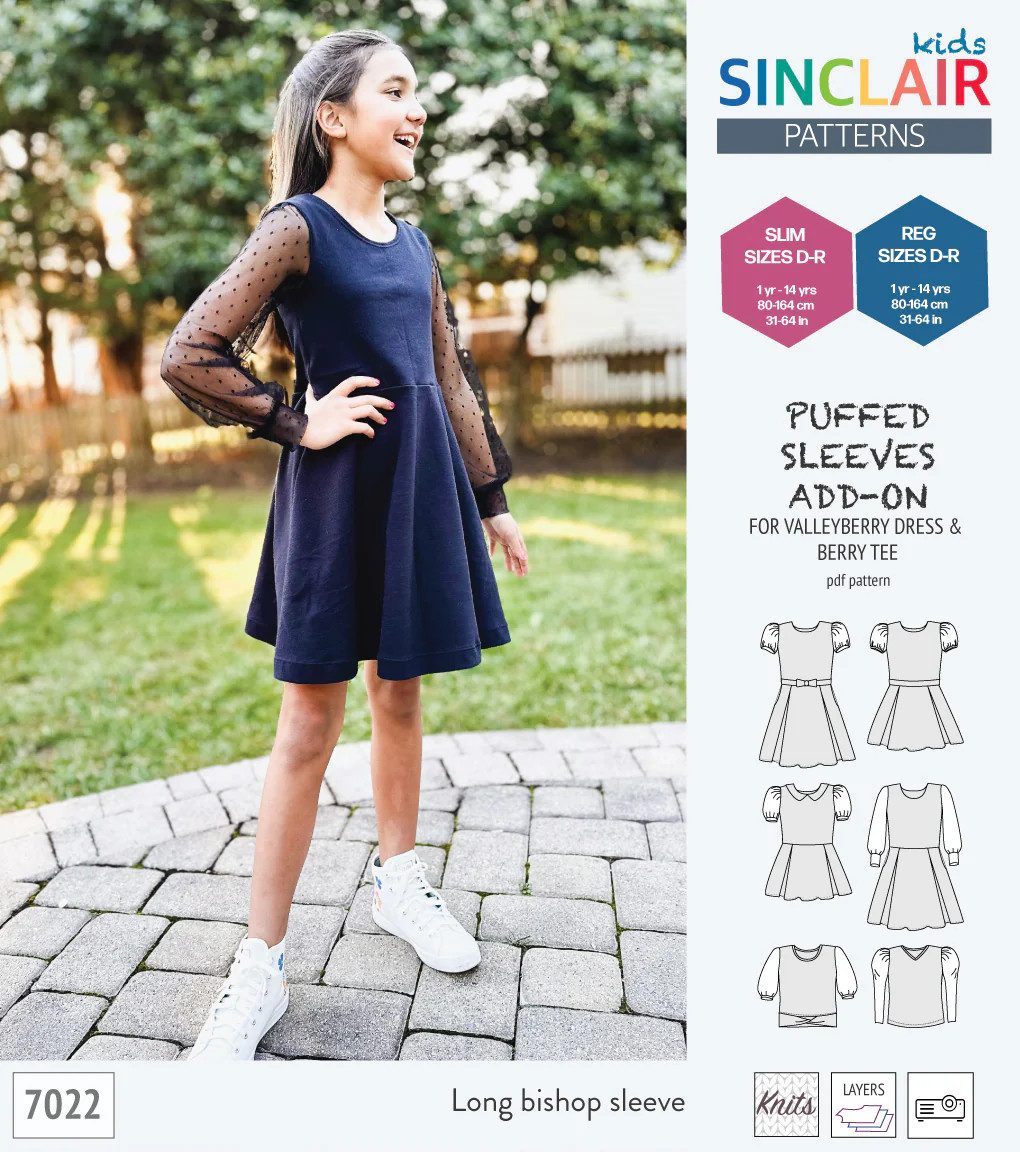 ADD-ON Puffed Sleeves add-on pack for Valleyberry dress and Berry tee other compatible patterns for children (PDF) - Image 27
