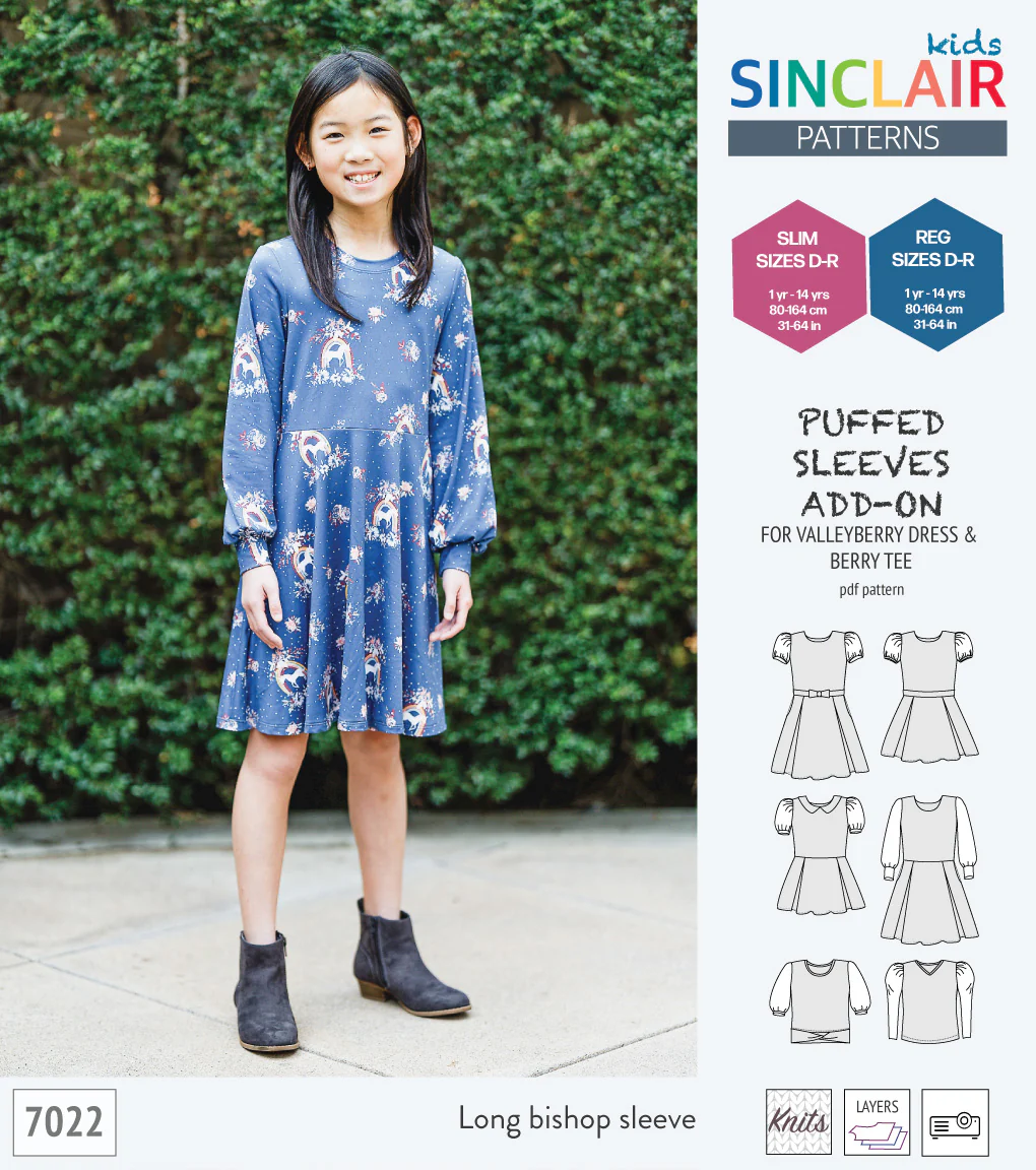 ADD-ON Puffed Sleeves add-on pack for Valleyberry dress and Berry tee other compatible patterns for children (PDF) - Image 28