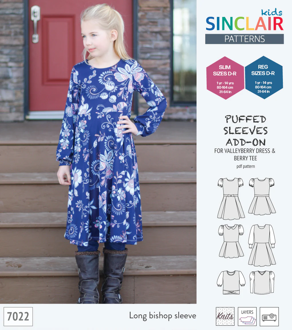 ADD-ON Puffed Sleeves add-on pack for Valleyberry dress and Berry tee other compatible patterns for children (PDF) - Image 29