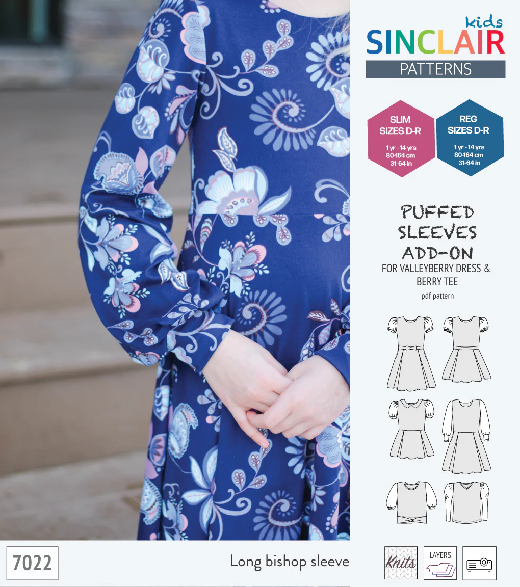 ADD-ON Puffed Sleeves add-on pack for Valleyberry dress and Berry tee other compatible patterns for children (PDF) - Image 30