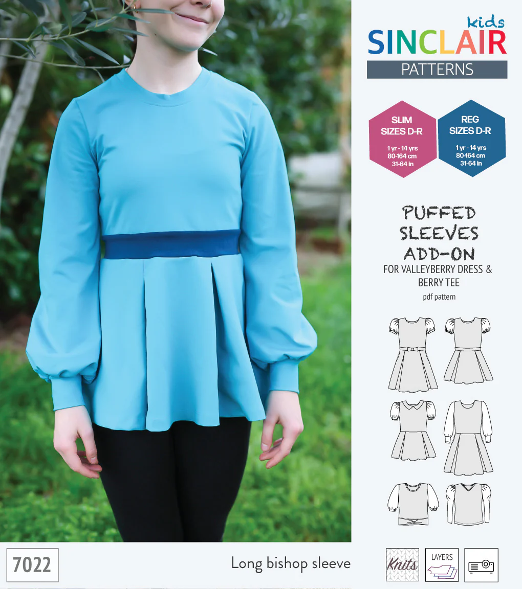 ADD-ON Puffed Sleeves add-on pack for Valleyberry dress and Berry tee other compatible patterns for children (PDF) - Image 31