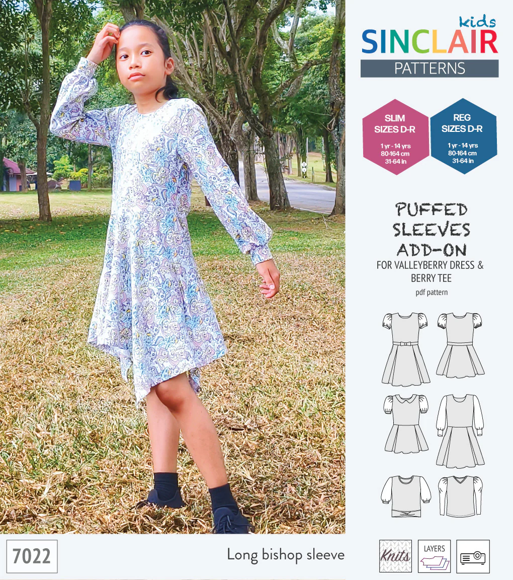 ADD-ON Puffed Sleeves add-on pack for Valleyberry dress and Berry tee other compatible patterns for children (PDF) - Image 32