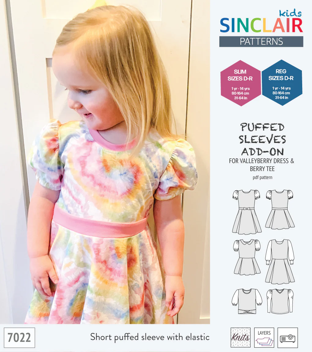 ADD-ON Puffed Sleeves add-on pack for Valleyberry dress and Berry tee other compatible patterns for children (PDF) - Image 5