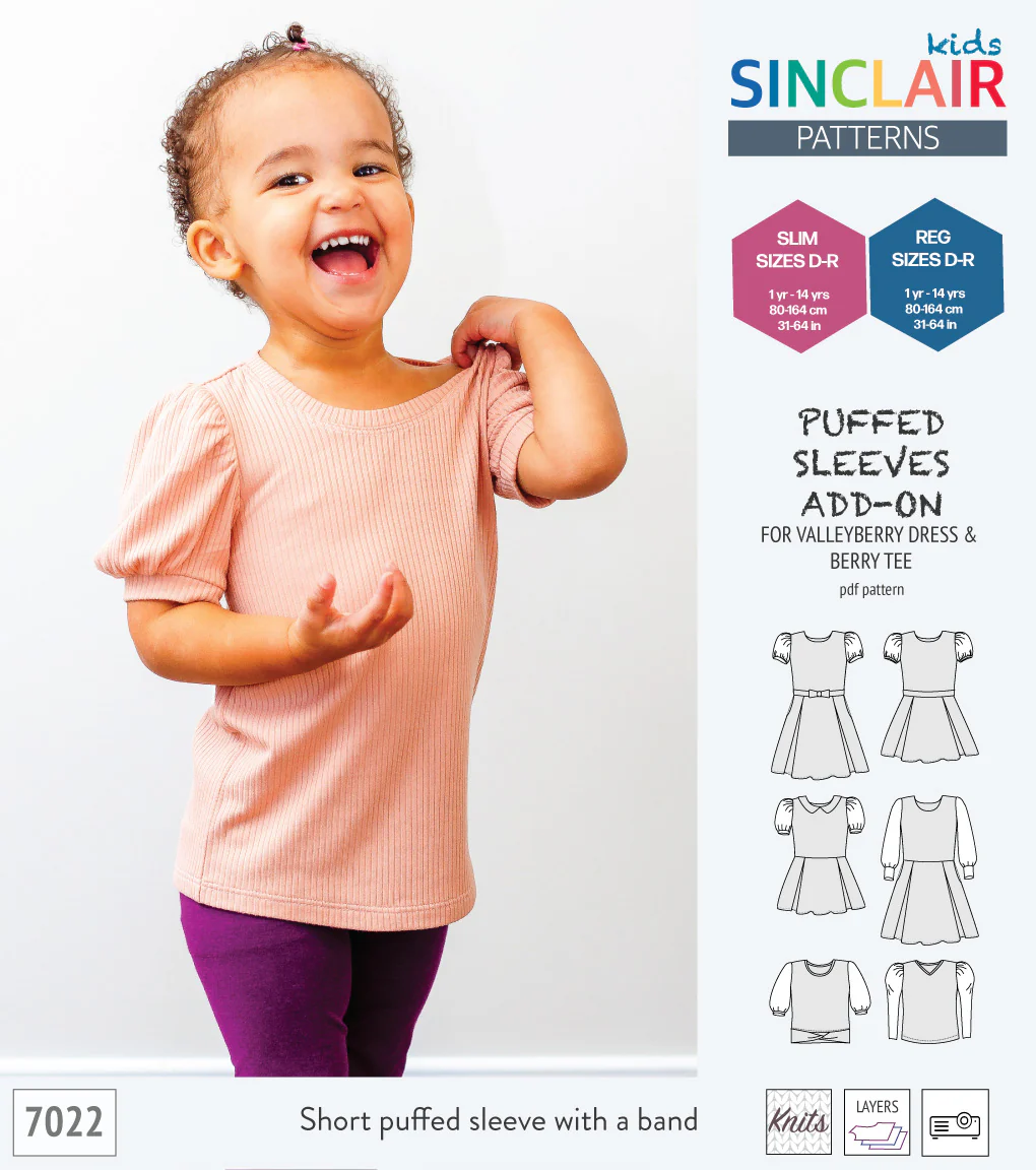 ADD-ON Puffed Sleeves add-on pack for Valleyberry dress and Berry tee other compatible patterns for children (PDF) - Image 6