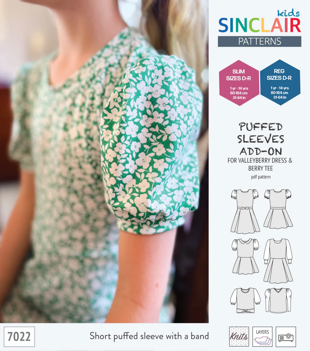 ADD-ON Puffed Sleeves add-on pack for Valleyberry dress and Berry tee other compatible patterns for children (PDF) - Image 7