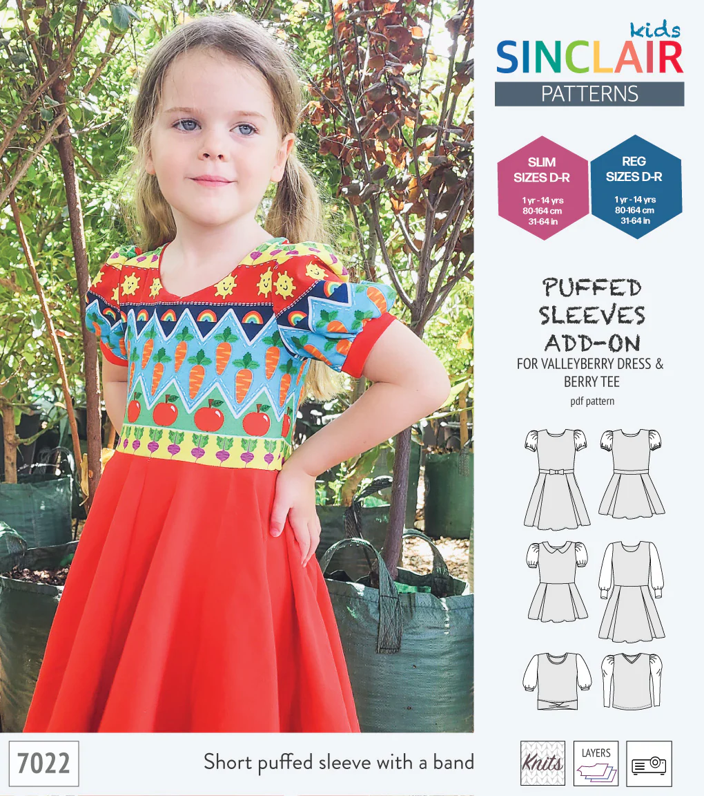 ADD-ON Puffed Sleeves add-on pack for Valleyberry dress and Berry tee other compatible patterns for children (PDF) - Image 8