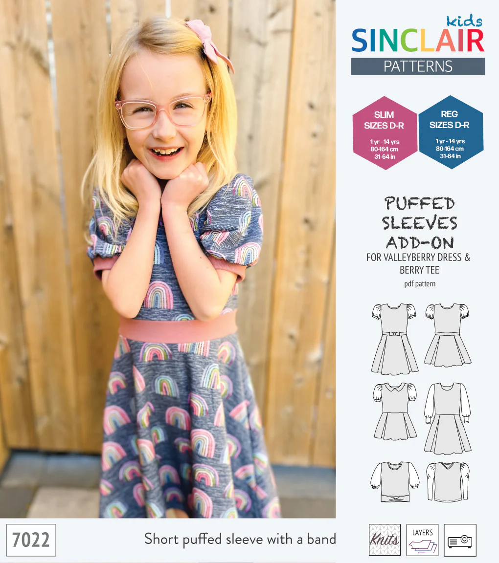 ADD-ON Puffed Sleeves add-on pack for Valleyberry dress and Berry tee other compatible patterns for children (PDF) - Image 9