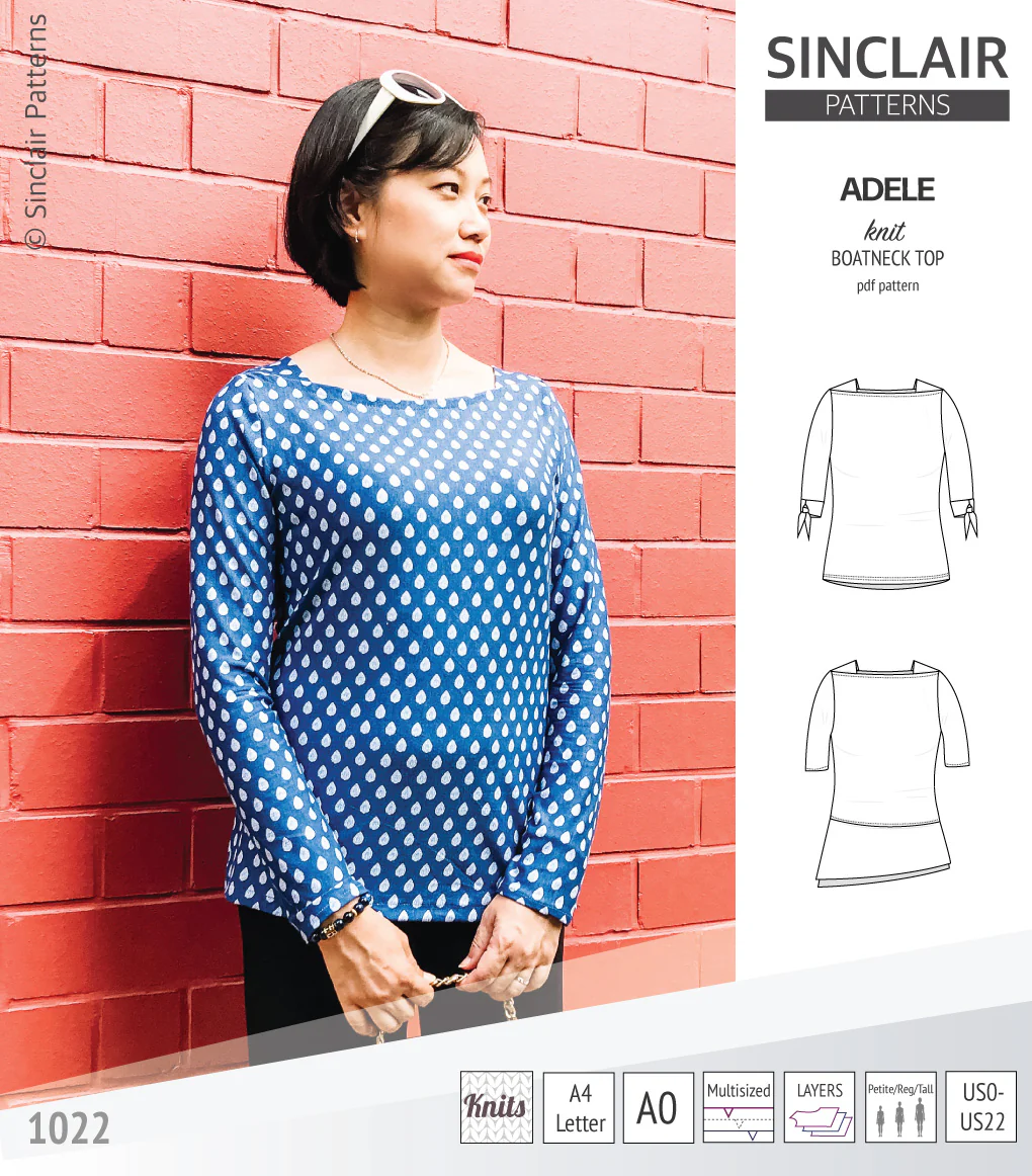 Adele knit boatneck top (PDF) - Image 19