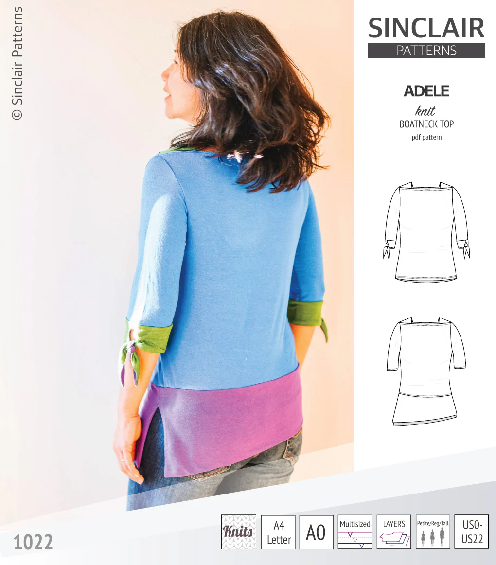 Adele knit boatneck top (PDF) - Image 2