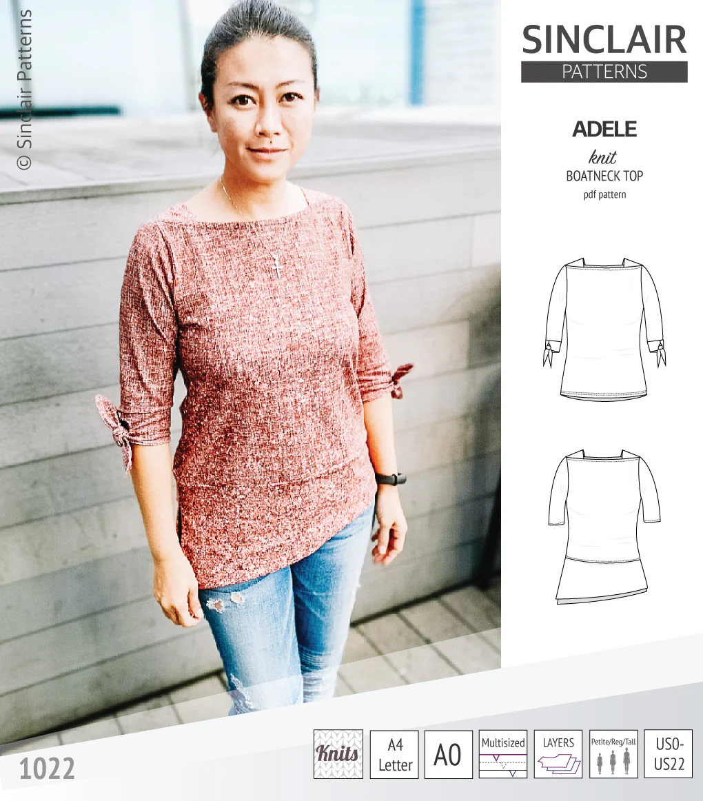 Adele knit boatneck top (PDF) - Image 20