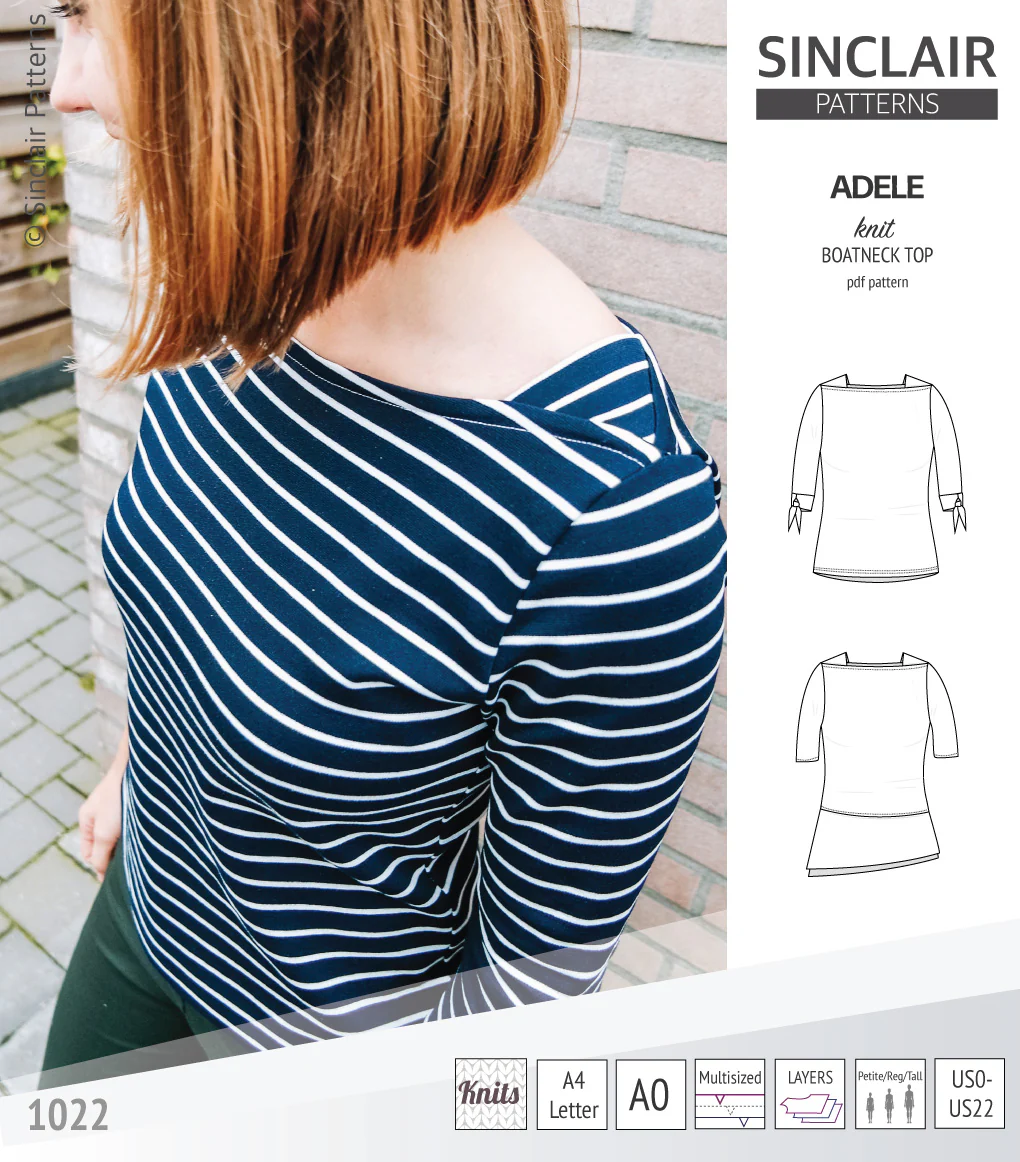 Adele knit boatneck top (PDF) - Image 3