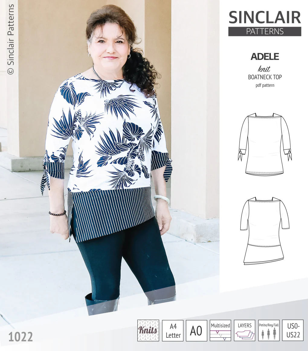 Adele knit boatneck top (PDF) - Image 32