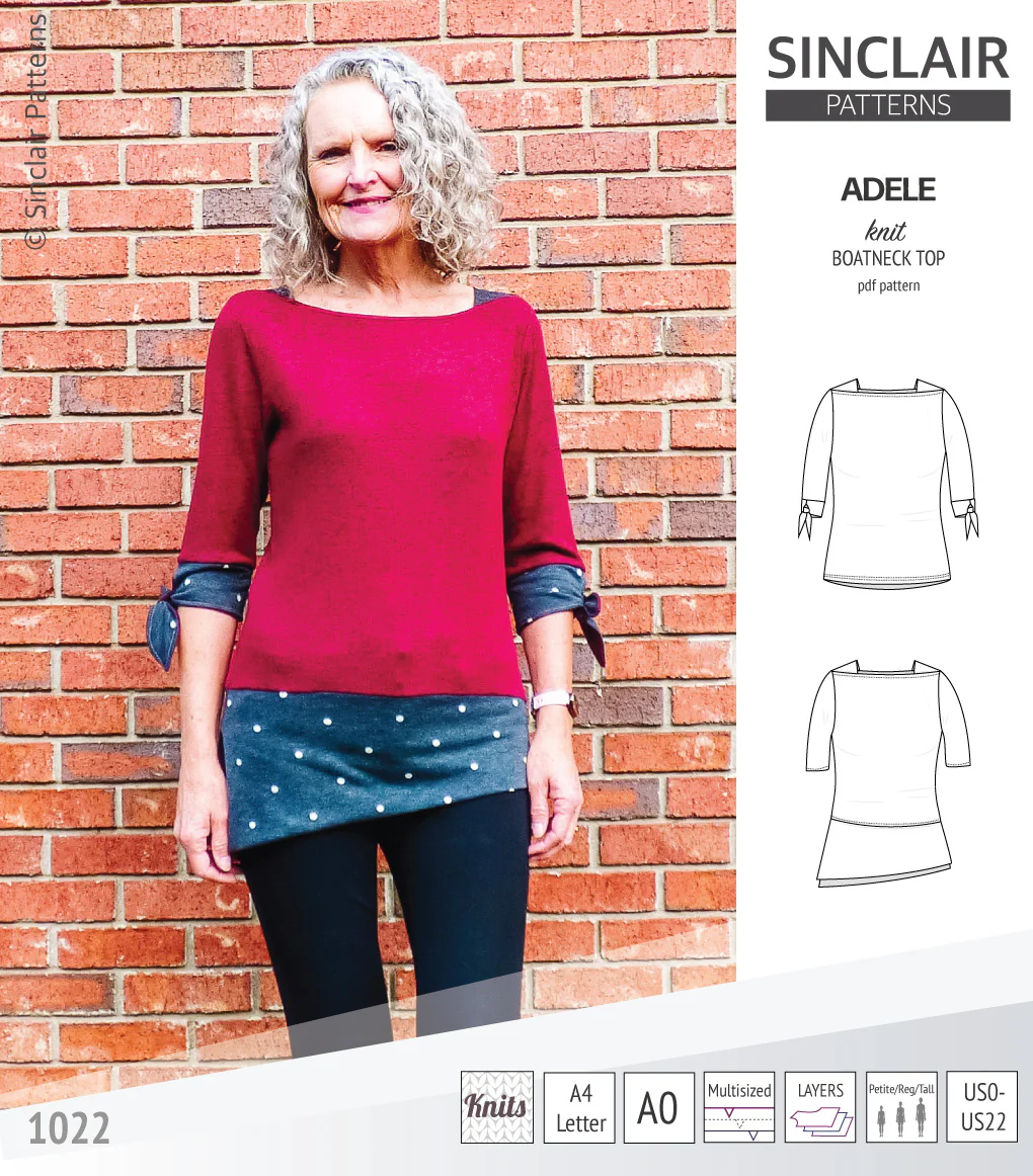 Adele knit boatneck top (PDF) - Image 36