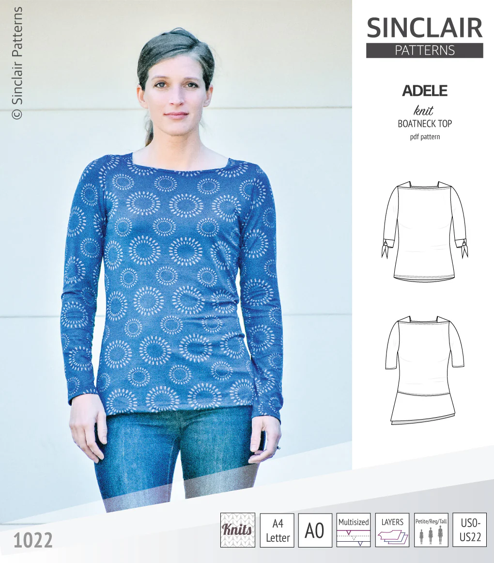 Adele knit boatneck top (PDF) - Image 38