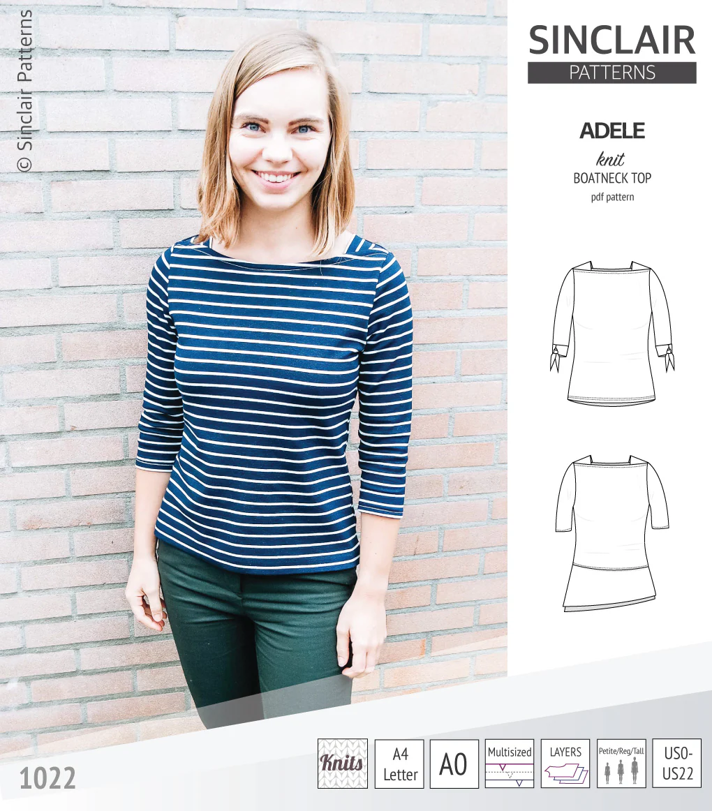 Adele knit boatneck top (PDF) - Image 4