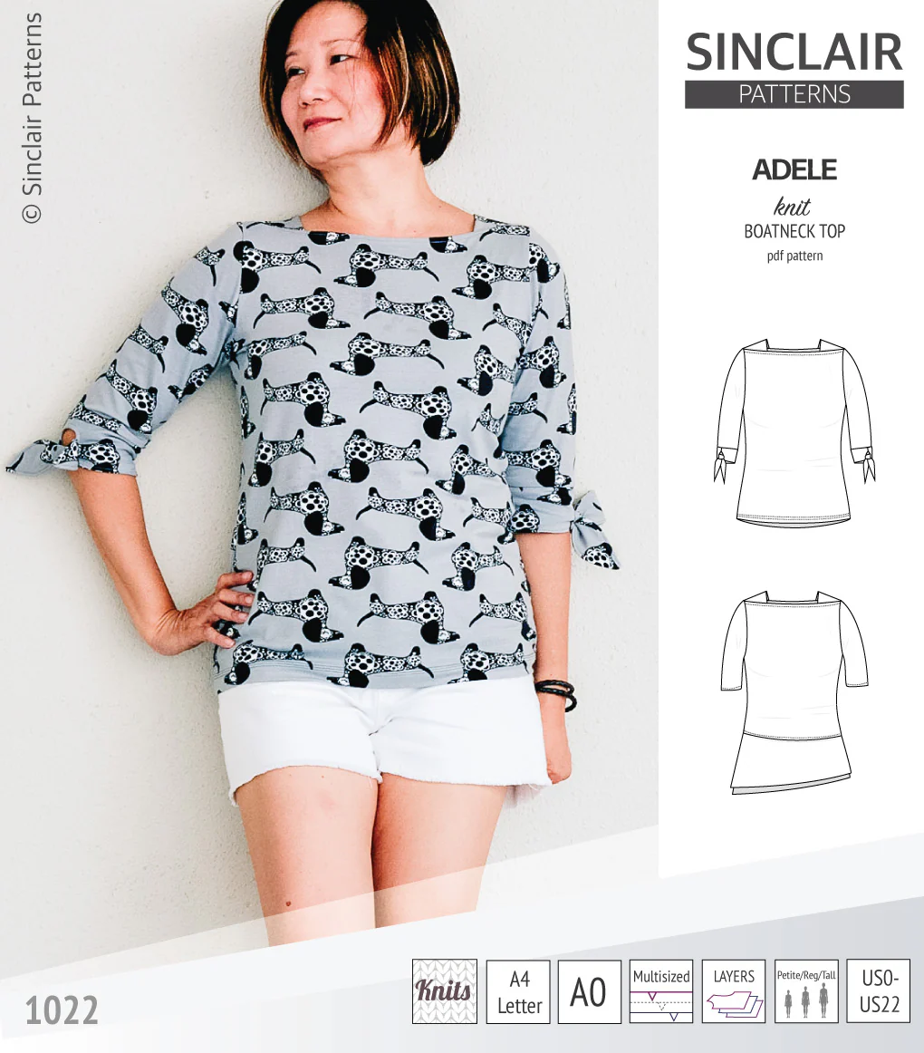 Adele knit boatneck top (PDF) - Image 5