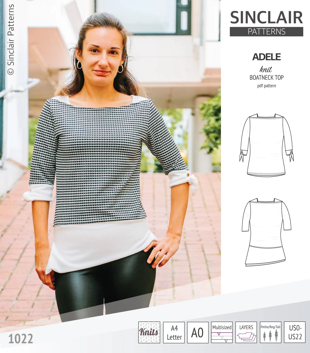 Adele knit boatneck top (PDF) - Image 6