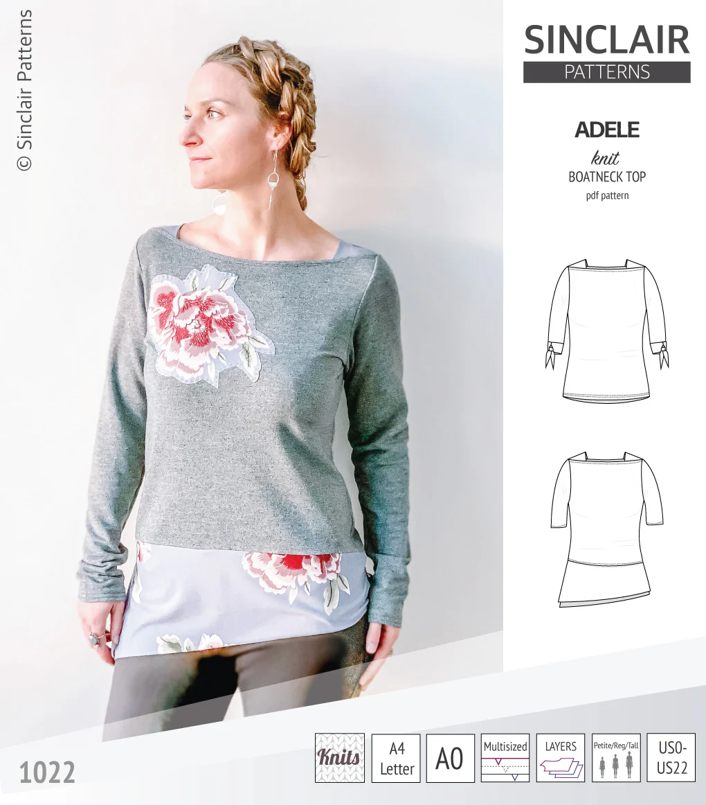 Adele knit boatneck top (PDF) - Image 9