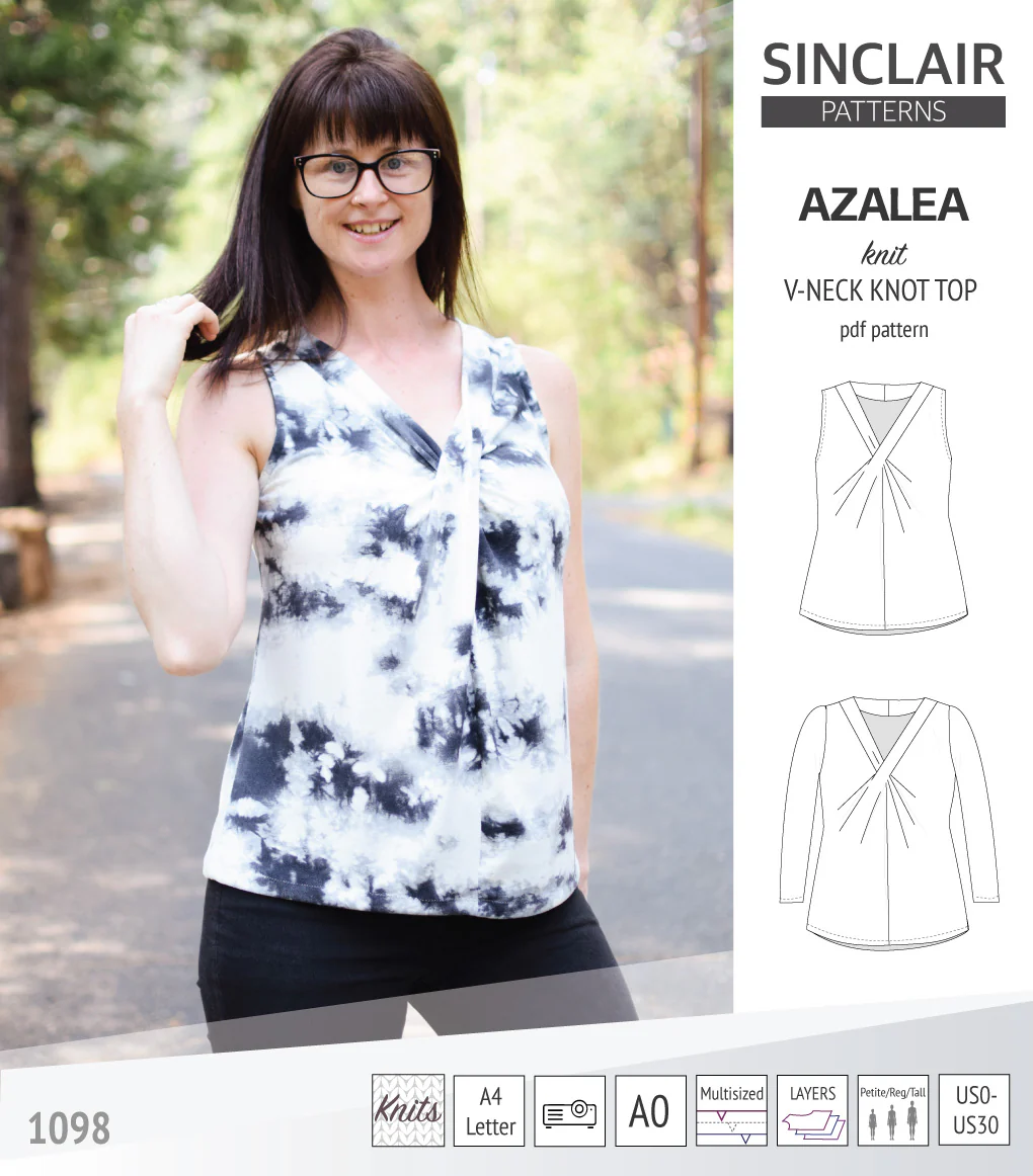 Azalea v-neck knot top for knit fabrics (PDF) - Image 10