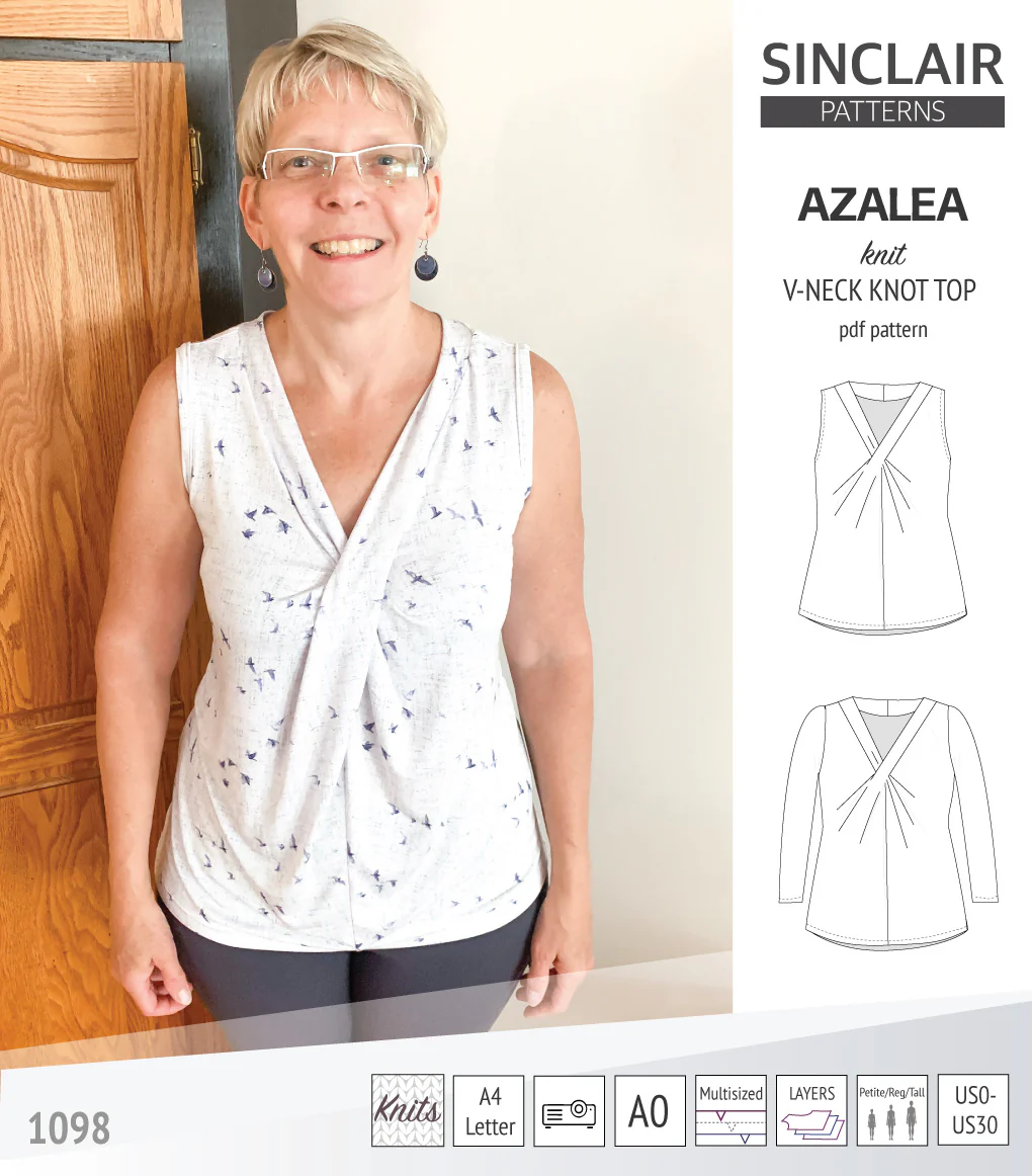 Azalea v-neck knot top for knit fabrics (PDF) - Image 13