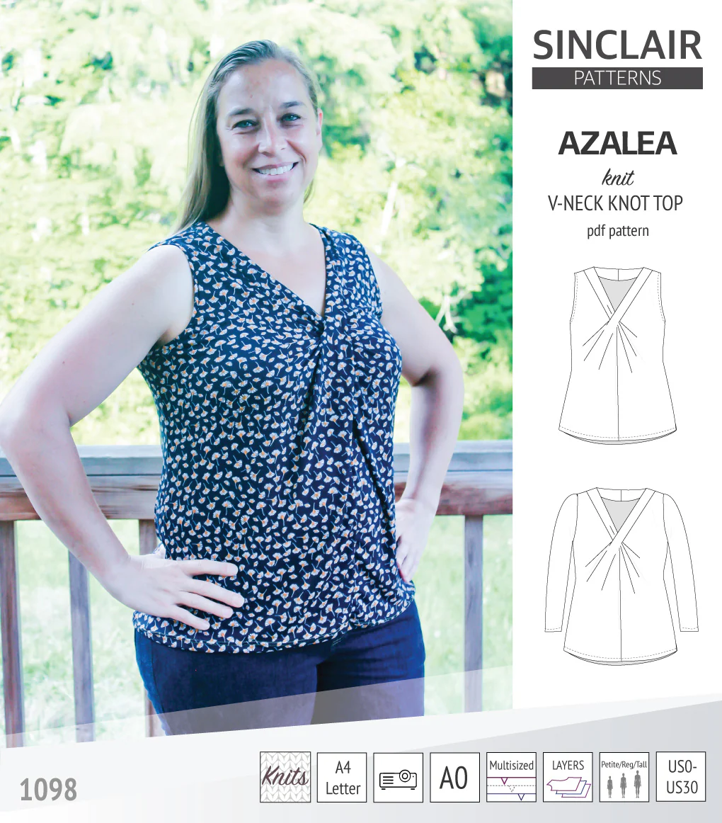 Azalea v-neck knot top for knit fabrics (PDF) - Image 23