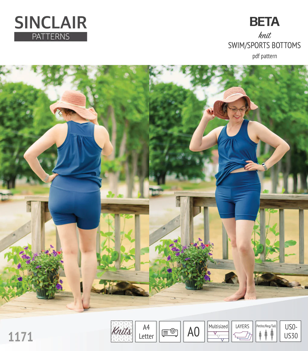 Beta swim/sports bottoms with a lace up accent option (PDF) - Image 14