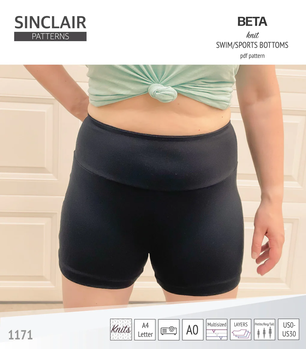 Beta swim/sports bottoms with a lace up accent option (PDF) - Image 17