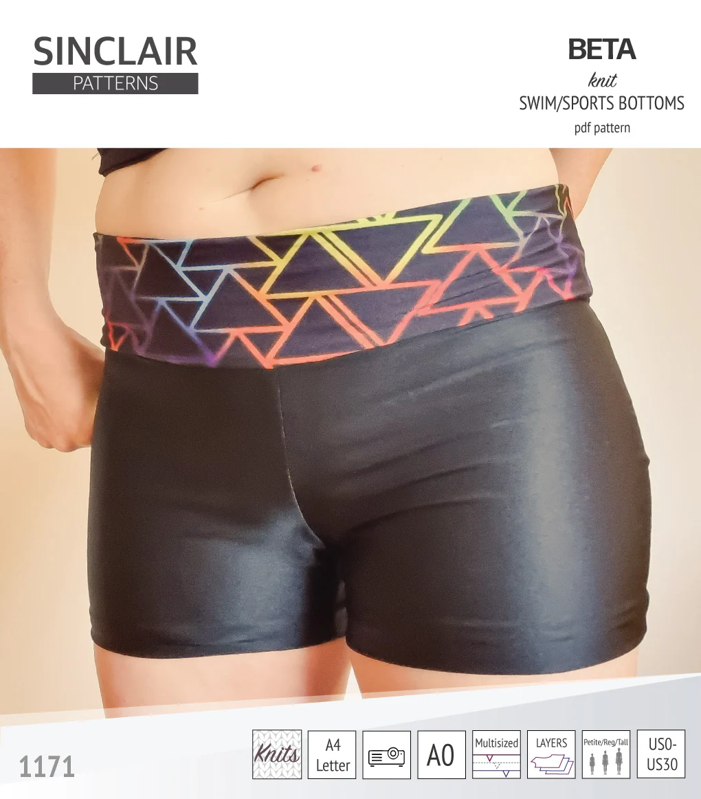 Beta swim/sports bottoms with a lace up accent option (PDF) - Image 18