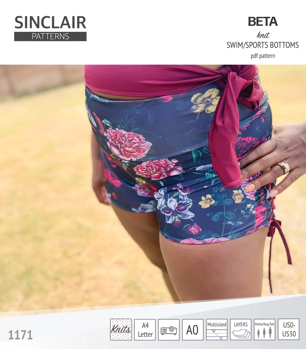 Beta swim/sports bottoms with a lace up accent option (PDF) - Image 19