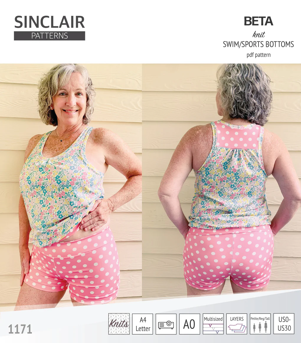 Beta swim/sports bottoms with a lace up accent option (PDF) - Image 20