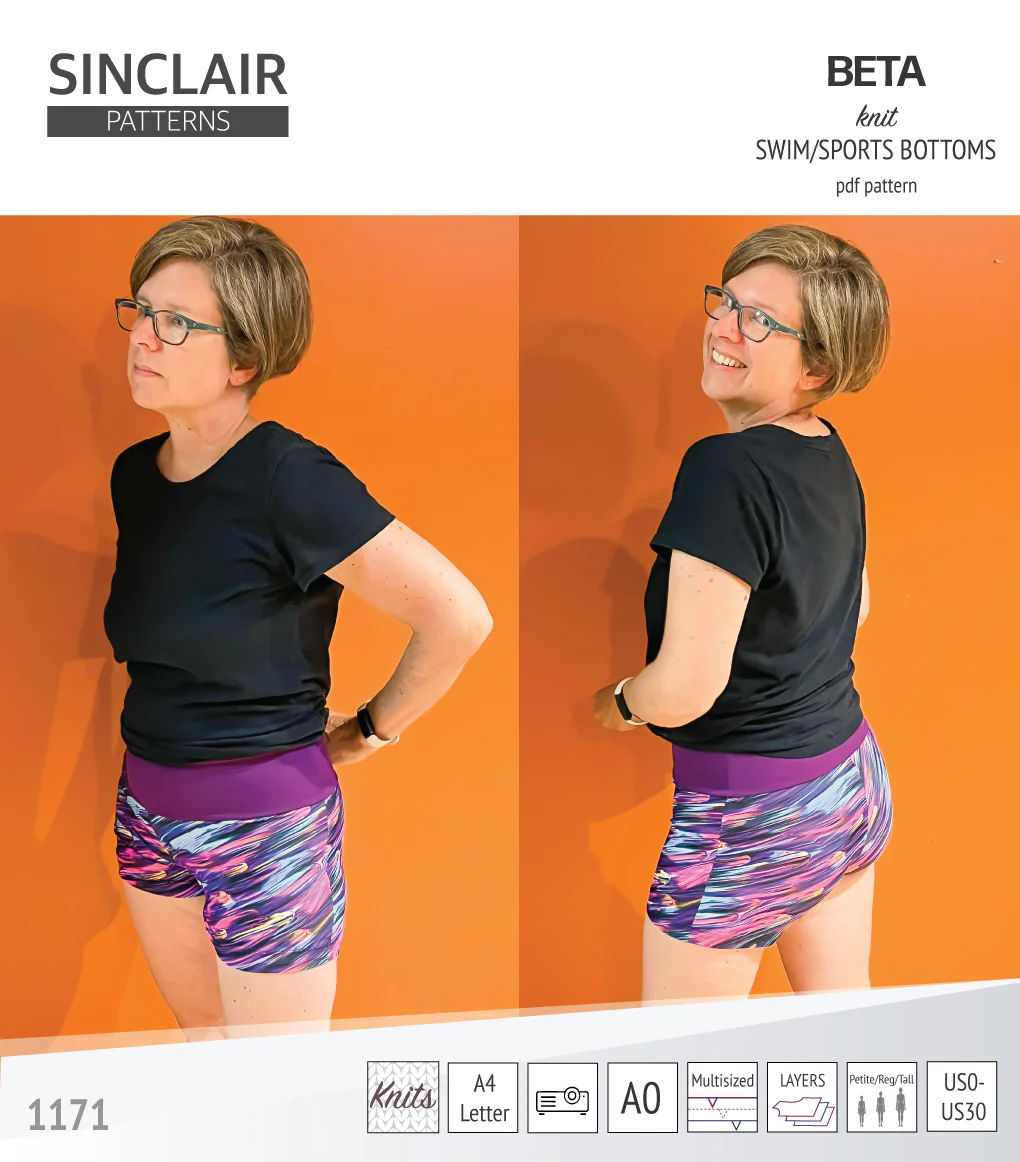 Beta swim/sports bottoms with a lace up accent option (PDF) - Image 21