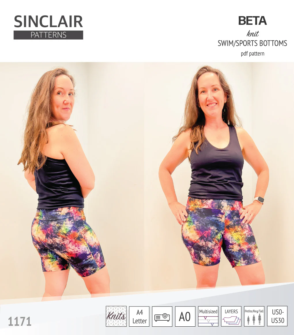 Beta swim/sports bottoms with a lace up accent option (PDF) - Image 22