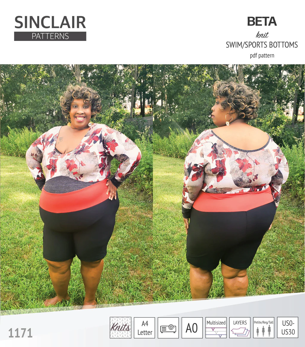 Beta swim/sports bottoms with a lace up accent option (PDF) - Image 23